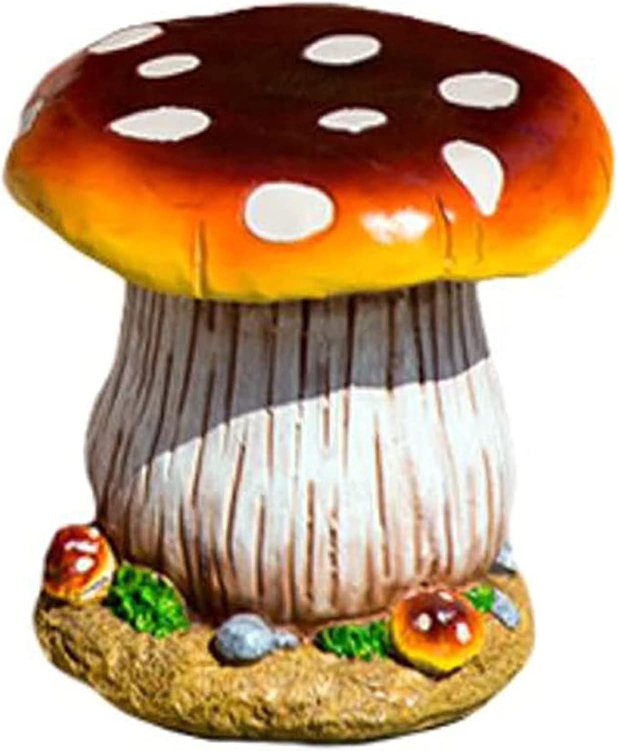 QQXX Outdoor Garden Mushroom Table Stool Statues,Resin Creative Landscape Sculpture Decoration,Courtyard Lawn Pond Ornament,Red,A Set