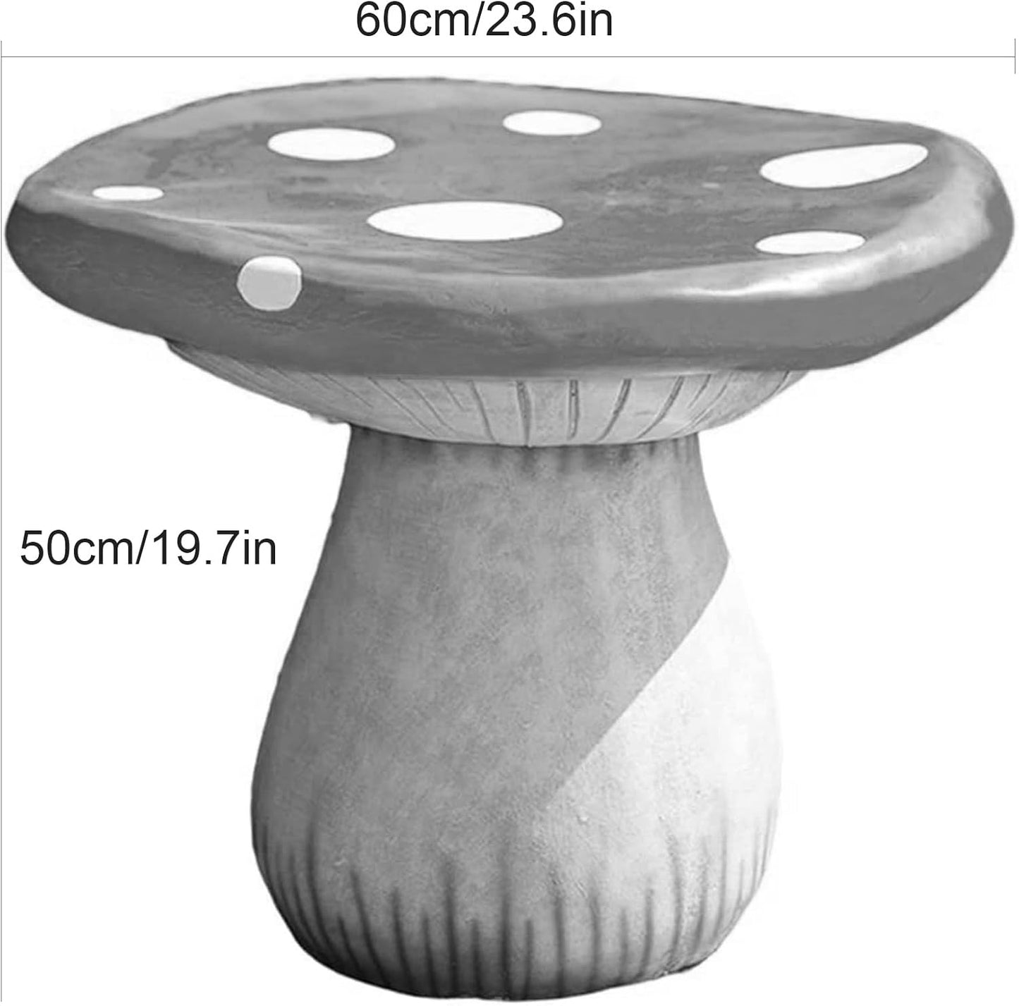 QQXX Outdoor Garden Mushroom Table Stool Statues,Resin Creative Landscape Sculpture Decoration,Courtyard Lawn Pond Ornament,Red,A Set