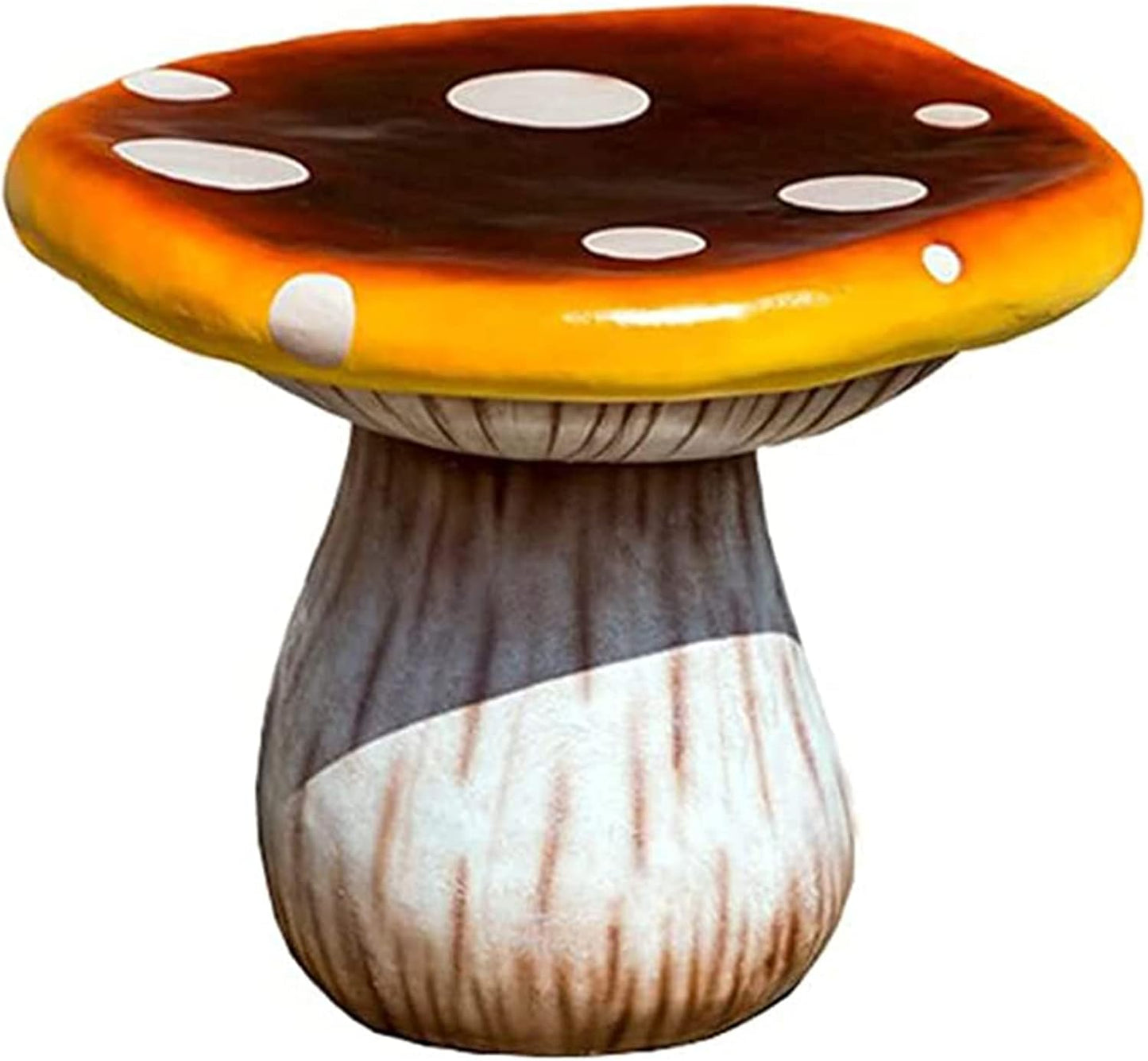 QQXX Outdoor Garden Mushroom Table Stool Statues,Resin Creative Landscape Sculpture Decoration,Courtyard Lawn Pond Ornament,Red,A Set