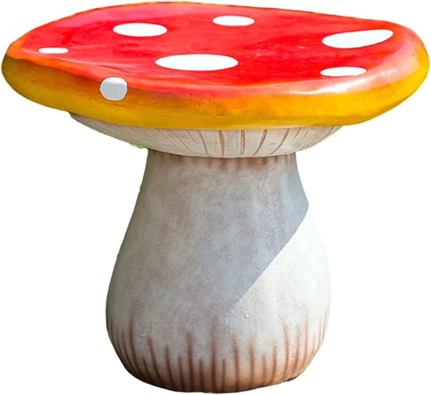 QQXX Outdoor Garden Mushroom Table Stool Statues,Resin Creative Landscape Sculpture Decoration,Courtyard Lawn Pond Ornament,Red,A Set