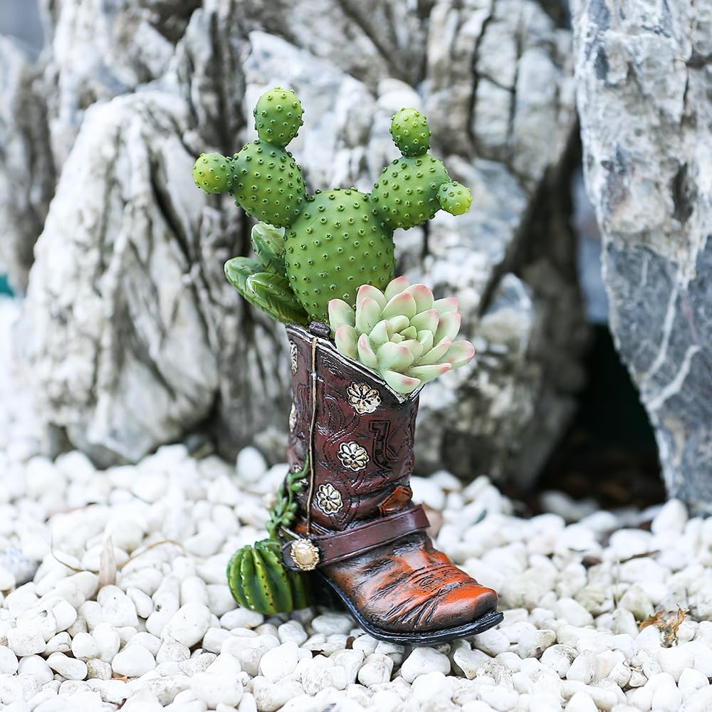 Garden Statue Cute Resin Cactus Figurines Outdoor Garden Decorations in The Courtyard Funny Green Desert Plant Terrace Desktop Decoration Statue Cactus