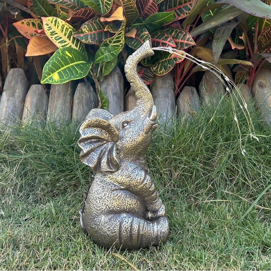 Outdoor Elephant LED Solar Light String Sculpture. A Decoration for Courtyards and Balconies. The Best Choice for Giving As a Gift.