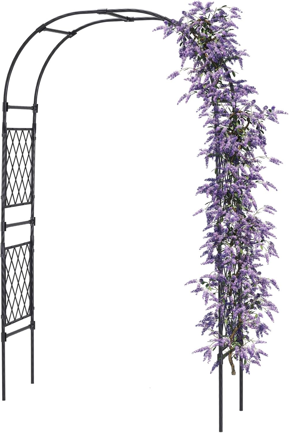 Lalahoni Garden Arbor, Arch for Wedding Ceremony Party Decoration Plant Climbing Rose Vines Lawn Courtyard Patio Black