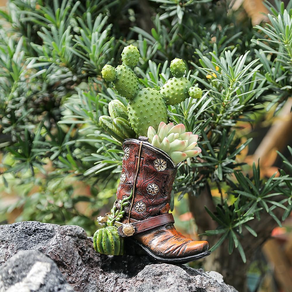 Garden Statue Cute Resin Cactus Figurines Outdoor Garden Decorations in The Courtyard Funny Green Desert Plant Terrace Desktop Decoration Statue Cactus