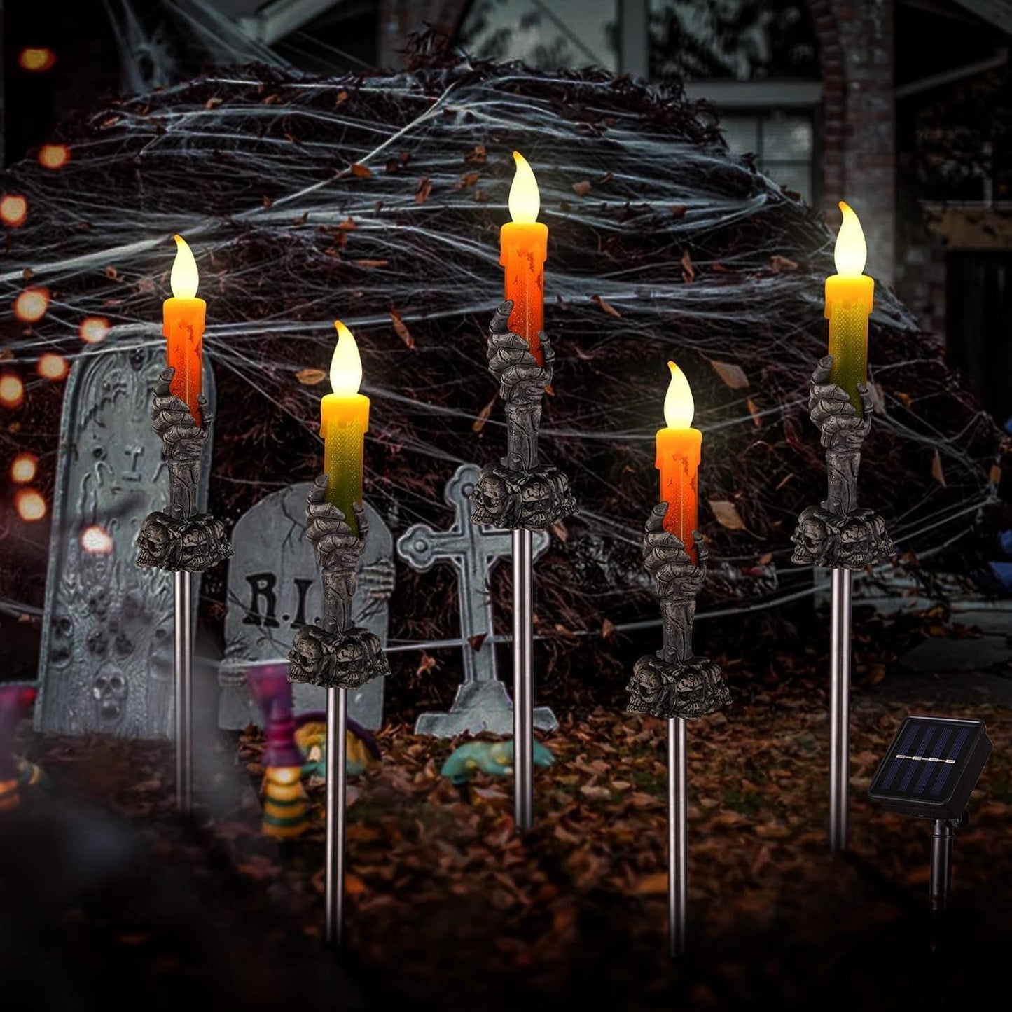 ILLUMINEW Outdoor Christmas Decorations, Solar Christmas Pathway Lights, Set of 10 Waterproof Landscape Christmas Lights, LED Lights for Yard Lawn Patio Walkway Decor