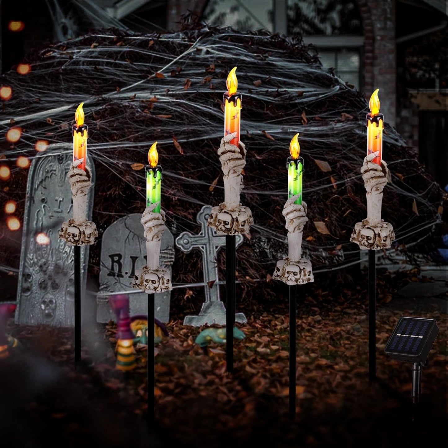 ILLUMINEW Outdoor Christmas Decorations, Solar Christmas Pathway Lights, Set of 10 Waterproof Landscape Christmas Lights, LED Lights for Yard Lawn Patio Walkway Decor