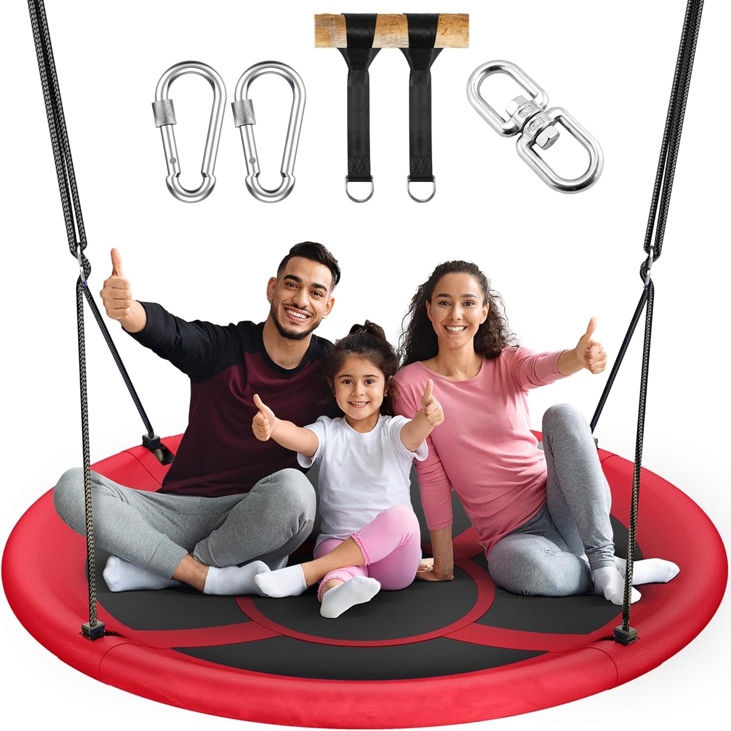 43" Saucer Tree Swing for Kids Adult, 700lbs Weight Capacity, Waterproof Flying Saucer Swing with Adjustable Hanging Straps, Swing Seats for Backyard Outdoor Indoor Playground, Blue