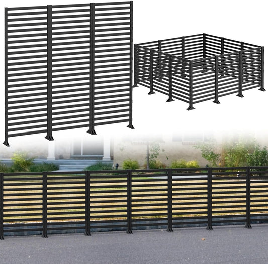 12-Pack Metal Plant Pergola & Decorative Fence - Adjustable Height, Sturdy Frame with Horizontal Bars for Garden, Vegetable Garden, Courtyard Decoration, Outdoor Garden Fence, Vertical Panel Design